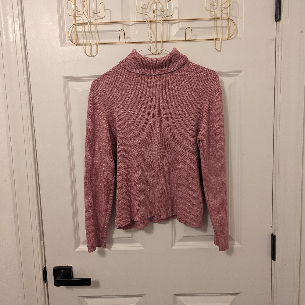 Vintage Worthington Petite Pink Sparkle Sweater, size XL petite
